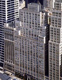 32-story office tower at 11 West 42nd Street, located in the Plaza District of Midtown Manhattan.
