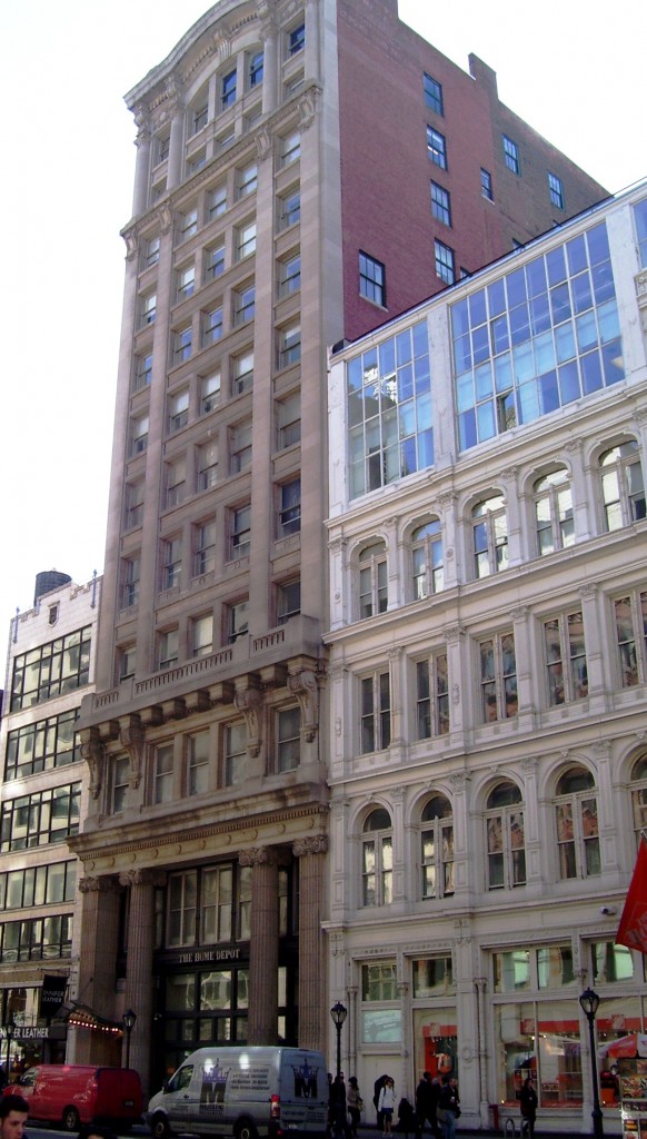 A group of office buildings at 28-40 West 23rd Street, offering Class B office space in Chelsea.
