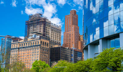 Close-up of Manhattan skyscrapers, New York