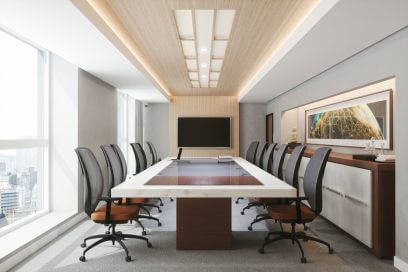 Contemporary NYC office meeting room.