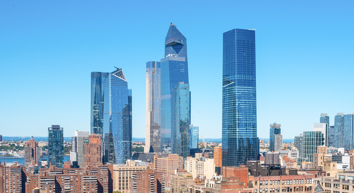 Areial view of Hudson Yards in NYC