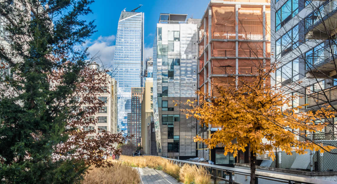 High Line Park, a gem in Manhattan's trendy Chelsea office neighborhood.