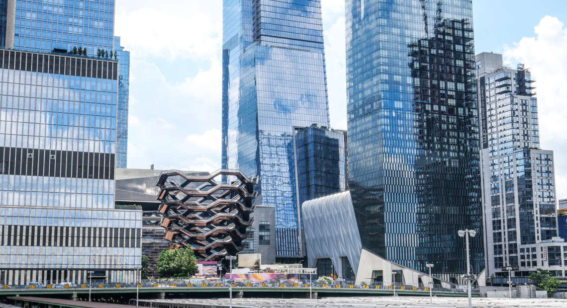 Hudson Yards Skyline with The Vessel: Premier NYC Office Space