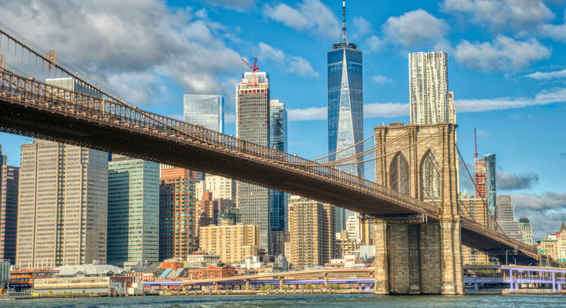 Downtown Manhattan and Brooklyn Bridge: Contrasting SF vs. NYC Office Recovery.
