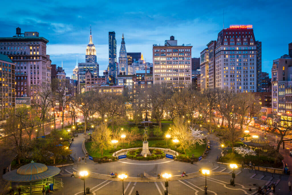 A photo of Union Square in Manhattan, New York City.