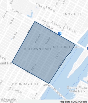 Map of Midtown East, New York City